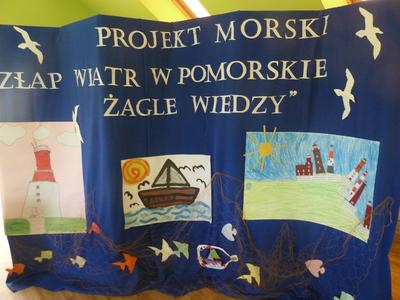 Dekoracja przygotowana na podsumowanie projektu morskiego.